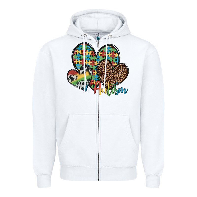Autism Hearts Leopard Cowhide Zipper Hoodie by Artiststas | Teevron