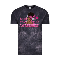 Cloud Black Breast Cancer Awareness with Afro Woman Vintage Tee - texasbilliewilder