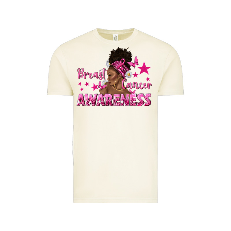 Breast Cancer Awareness With Afro Woman Vintage Tee by texasbilliewilder | Teevron