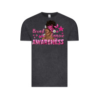 Vintage Black Breast Cancer Awareness with Afro Woman Vintage Tee - texasbilliewilder