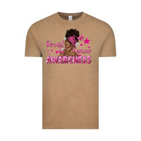 Vintage Coffee Breast Cancer Awareness with Afro Woman Vintage Tee - texasbilliewilder