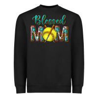 Black western blessed mom with softball Heavyweight Sweatshirt - texasbilliewilder