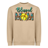 Mushroom western blessed mom with softball Heavyweight Sweatshirt - texasbilliewilder