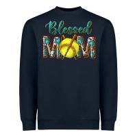 Navy western blessed mom with softball Heavyweight Sweatshirt - texasbilliewilder