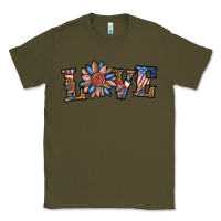 Army Green love american sunflower Classic Tee - BundleAndBundleShop