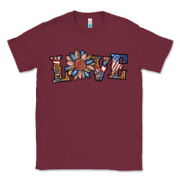 Burgundy love american sunflower Classic Tee - BundleAndBundleShop