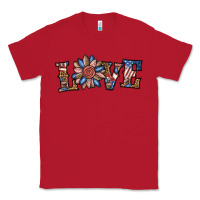 Red love american sunflower Classic Tee - BundleAndBundleShop