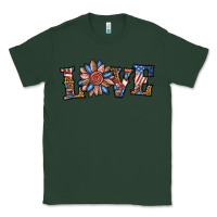 Sports Green love american sunflower Classic Tee - BundleAndBundleShop