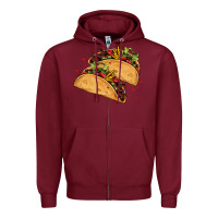 Burgundy mexican taco's Zipper Hoodie - AdoDesignShop