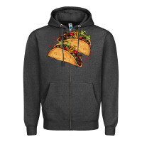 Charcoal Heather mexican taco's Zipper Hoodie - AdoDesignShop