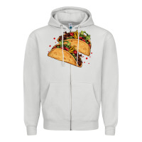 Dove Grey mexican taco's Zipper Hoodie - AdoDesignShop