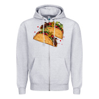 Heather Grey mexican taco's Zipper Hoodie - AdoDesignShop