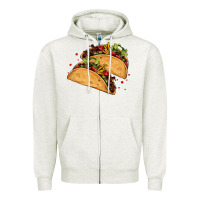 Oatmeal Heather mexican taco's Zipper Hoodie - AdoDesignShop