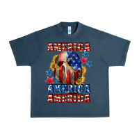 Midnight Navy America skeleton 4th of july Urban Heavy Tee - CowGirlArtShop