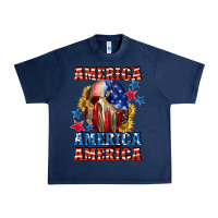 Navy America skeleton 4th of july Urban Heavy Tee - CowGirlArtShop