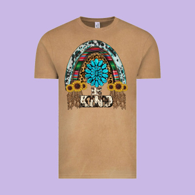 Western Rainbow  Be Kind Vintage Tee Designed By Ranaportraitstore