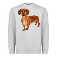 Heather Grey dachshund Heavyweight Sweatshirt - RanaPortraitStore