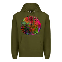 Army Green halloween round Premium Hoodie - BundleAndBundleShop