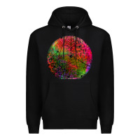 Black halloween round Premium Hoodie - BundleAndBundleShop