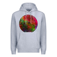 Heather Grey halloween round Premium Hoodie - BundleAndBundleShop