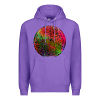 Purple halloween round Premium Hoodie - BundleAndBundleShop