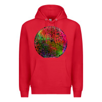 Red halloween round Premium Hoodie - BundleAndBundleShop