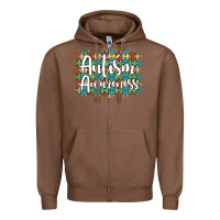 Chestnut autism awareness puzzle background Zipper Hoodie - Artiststas