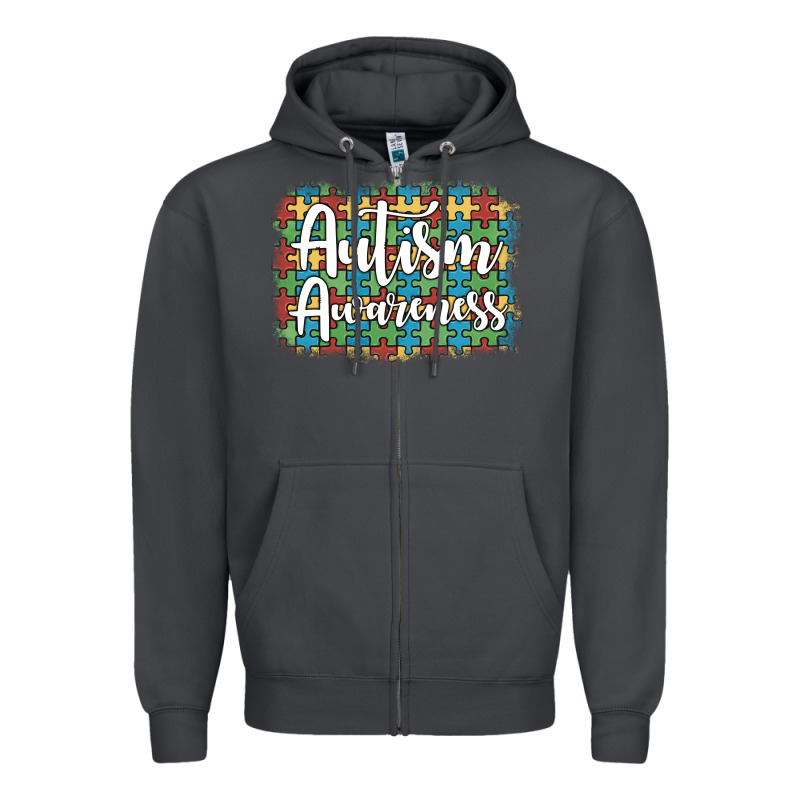 Autism Awareness Puzzle Background Zipper Hoodie by Artiststas | Teevron