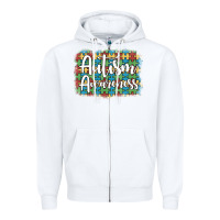 White autism awareness puzzle background Zipper Hoodie - Artiststas