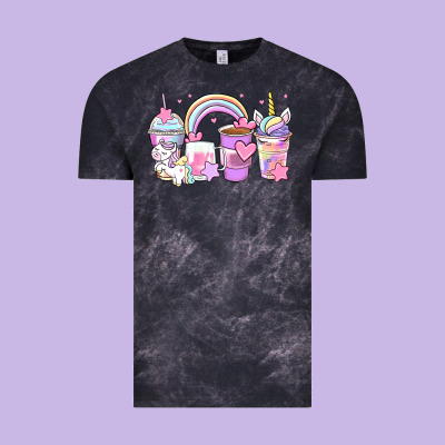 Unicorn Coffee Cups Vintage Tee Designed By Zillion Design Studio