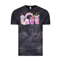 Cloud Black unicorn coffee cups Vintage Tee - Zillion Design Studio
