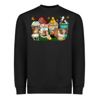 Black farm animals coffee cups Heavyweight Sweatshirt - Zillion Design Studio