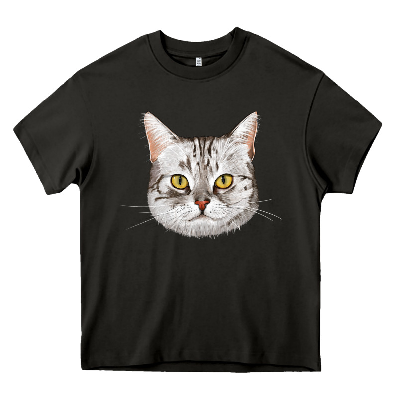 American Shorthair Cat Face Heavy Core Tee by LillyAllenDesigns | Teevron