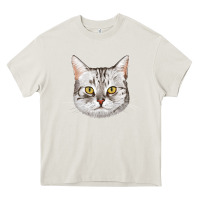 Cream American Shorthair Cat Face Heavy Core Tee - LillyAllenDesigns