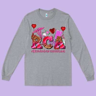 Valentines Day Rca Resident Care Assistant Long Sleeve Tee Designed By Adodesignshop