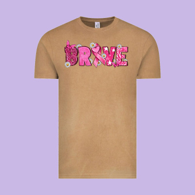 Breast Cancer Brave Vintage Tee Designed By Texasbilliewilder