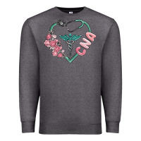 Charcoal Heather cna heart Premium Sweatshirt - MaliasSmallBusiness
