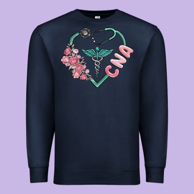 Cna Heart Premium Sweatshirt Designed By Maliassmallbusiness