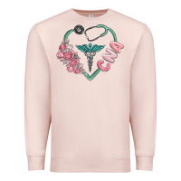 Pale Pink cna heart Premium Sweatshirt - MaliasSmallBusiness