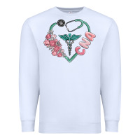 White cna heart Premium Sweatshirt - MaliasSmallBusiness