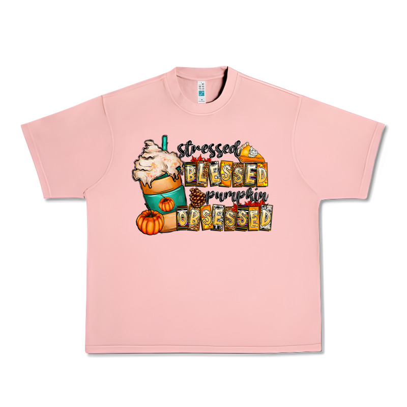 Stressed Blessed Pumpkin Obsessed Urban Heavy Tee by CowhideDigitalArt | Teevron