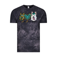 Cloud Black peace love white Sepherd Vintage Tee - BarkalooDesign
