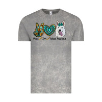 Cloud Rock peace love white Sepherd Vintage Tee - BarkalooDesign