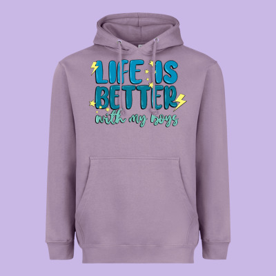 Life Is Better With My Boys Heavyweight Hoodie Designed By Maliassmallbusiness