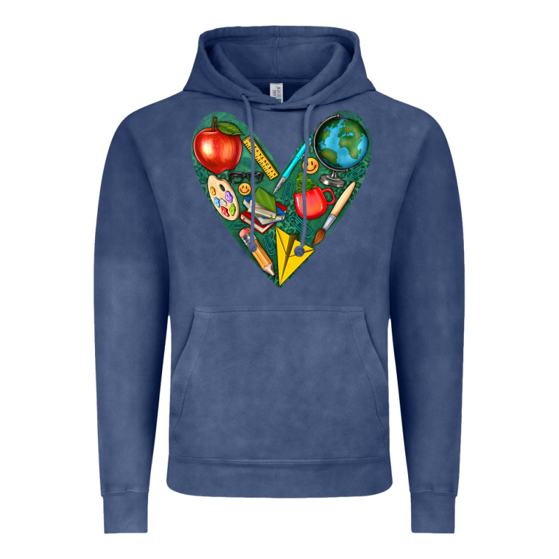 Teacher  Heart Vintage Hoodie by texasbilliewilder | Teevron