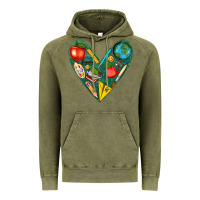 Vintage Olive teacher  heart Vintage Hoodie - texasbilliewilder