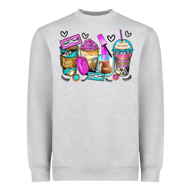 Eyelash Coffee Cups Heavyweight Sweatshirt by Zillion Design Studio | Teevron