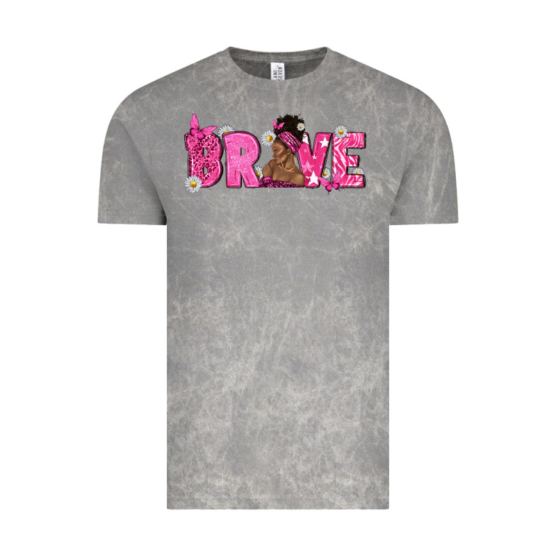 Breast Cancer Brave With Afro Woman Vintage Tee by texasbilliewilder | Teevron