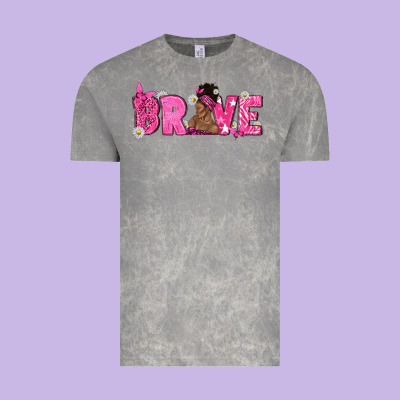 Breast Cancer Brave With Afro Woman Vintage Tee Designed By Texasbilliewilder