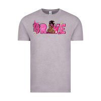 Vintage Zinc Breast Cancer Brave with Afro Woman Vintage Tee - texasbilliewilder